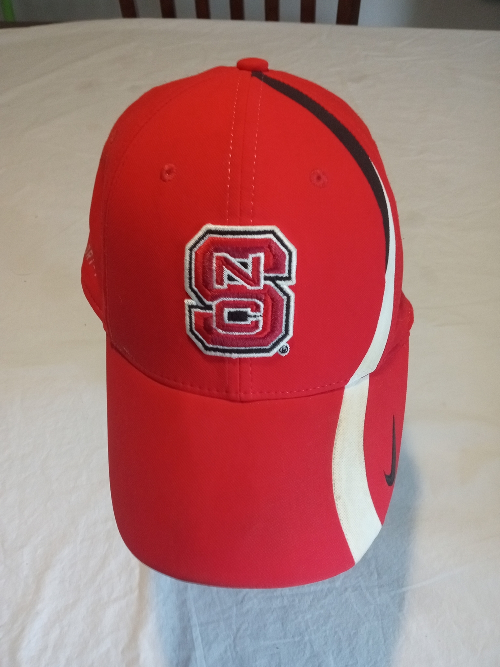Nike Red Kids' Baseball Cap with White and Black Accents